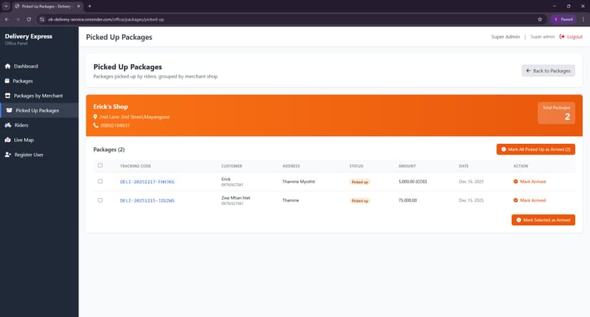 Delivery Service Project